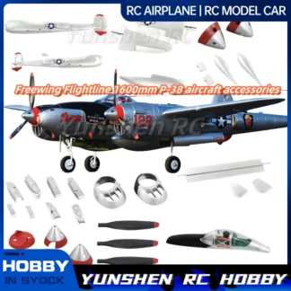 Accesorios para aviones Freewing Flightline P-38 de 1600 mm, grupos de cabinas de fuselaje izquierdo y derecho, alas principales, hélices de cola plana