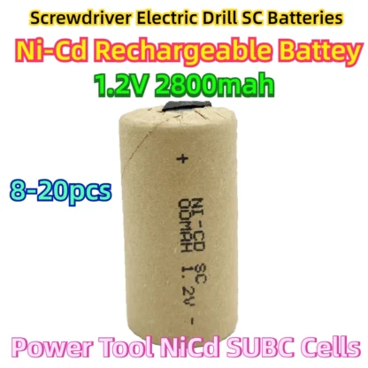1,2 V 2800 mah Sub C ni-cd batería recargable herramienta eléctrica NiCd SUBC celdas 8-20 piezas destornillador taladro eléctrico baterías SC