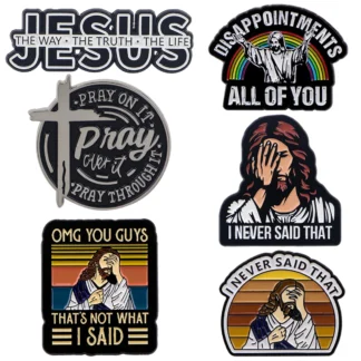 Pin esmaltado con cita divertida de Jesús, insignias para solapa en mochila, broches para ropa, broche para mujer, accesorios de joyería, regalos