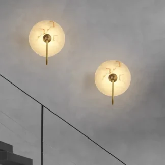 Lámpara de pared de piedra de nube natural de lujo, luz simple nórdica, hotel, famosa alojamiento, pasillo, porche, pared de fondo, dormitorio redondo