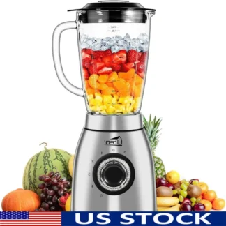 Potente licuadora de alta velocidad de 800W, batidos, batidos, hielo, frutos secos, frutas congeladas, 5 configuraciones de velocidad, función de pulso, tarro de vidrio de 68 Oz fácil