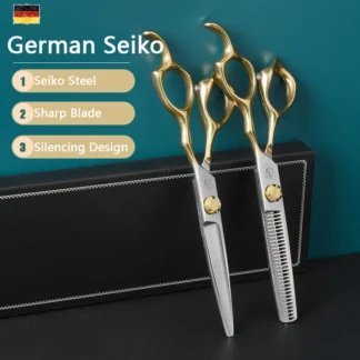 Corte de peluquería alemana de acero inoxidable 6.0 pulgadas corte de cabello ajustable corte de corte de pelo herramientas de modelado de salón profesional