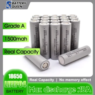Batería recargable Lifepo4 para linterna de cabeza, 18650, 1500mAh, 3,2 V, 3000 ciclos