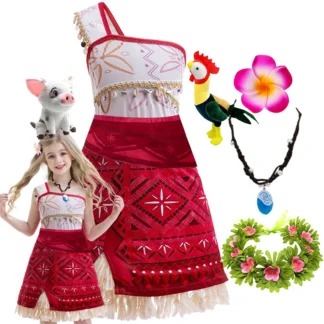 Moana 2 vestido 2025 Ocean Adventure niñas fiesta cumpleaños niños princesa ropa Vintage polluelo cerdo conjunto Moana vestido disfraz 2-12T
