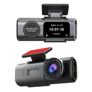 Hot-4K Dashcam Mini Camera Recorder GPS Wifi 64G Parking Dual Lens With 1080P Rearview Camera Night Vision Black Box For Car