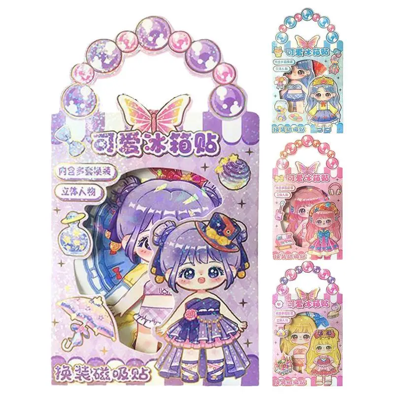 Libros de pegatinas para niñas, libro de actividades reutilizable de princesa, pegatinas de vestir a la moda, libro de pegatinas, traje múltiple impermeable