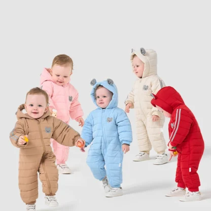 Pelele de invierno para bebé, mono de algodón para niña, mono de manga larga con dibujos animados, pelele de terciopelo grueso para niña cuidadosa