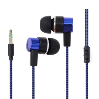 Auriculares estéreo internos con cable de 3,5mm, cascos HiFi portátiles universales de tejido de nailon para teléfono móvil, ordenador, MP3, accesorios