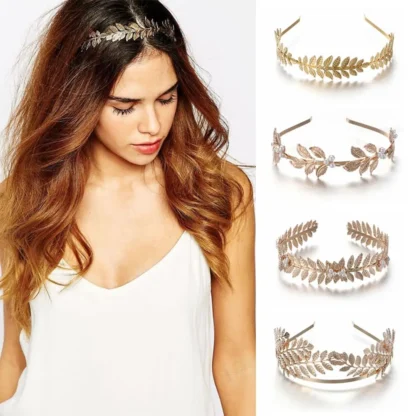 Tocado de joyería para el cabello Retro, Tiara, accesorios para el cabello de boda, aro para el cabello, diademas de novia, diademas de hojas