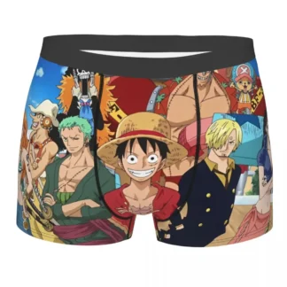 Ropa interior de una pieza para hombre, Boxer de dibujos animados, pantalones cortos, bragas, calzoncillos suaves de moda para hombre