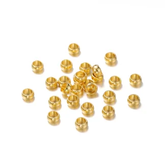 Cuentas espaciadoras de acero inoxidable para fabricación de joyas, abalorios sueltos de Color dorado para pulseras y collares, 100-4mm, lote de 1,5 unidades