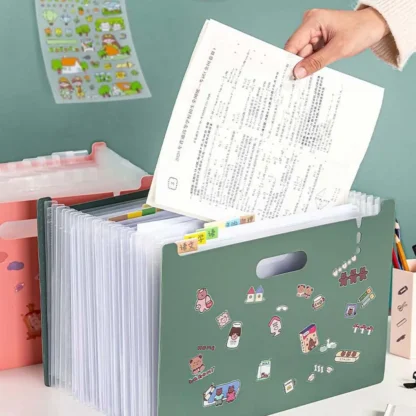 Suministros con etiqueta, tarjeta, papel de prueba, bolsa de órgano Vertical, carpeta de papel de pie multicapa, organizador de papel, bolsa de almacenamiento de datos A4