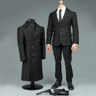 VORTOYS V1006 1/6 escala 007 conjunto de trajes de abrigo negro ropa de soldado masculino modelo apto para muñecas de cuerpo de figura de acción de 12 pulgadas