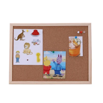 Tablero de anuncios de mensajes para colgar en la pared de madera de corcho, marco de aviso, tablero de notas para el hogar, oficina, tienda, escuela, fondo de fotografía