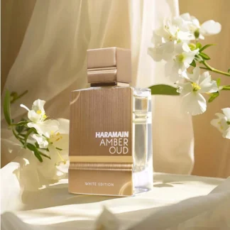 Al Haramain Amber White Edition para hombres y mujeres, Eau De Toilette, Spray De marca Original, fragancia De larga duración, 2,0 OZ - 60ml
