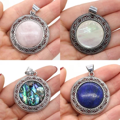 Colgantes de piedra Natural para mujer, lapislázuli, malaquita, turquesas, collar, pendientes, accesorios para hacer joyas