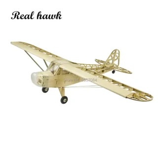 Aviones RC Piper J3 Cub 1200mm envergadura Balsa modelos de aviones de madera juguetes de construcción RC modelo Woodiness/avión de madera