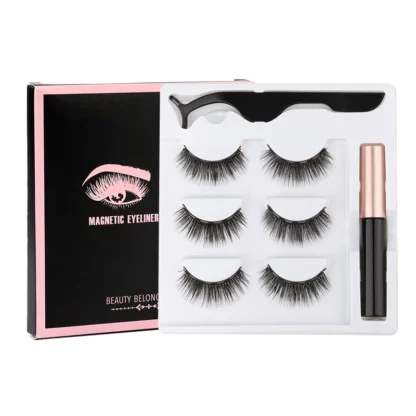 Pestañas magnéticas, pestañas de visón 3D, delineador magnético, pestañas postizas cortas, herramientas de maquillaje de pestañas hechas a mano duraderas