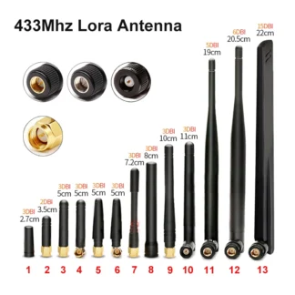 Antena Omni plegable Lora externa con SMA macho, módulo de radio de transmisión de datos de alta ganancia, 2 piezas, 433Mhz, 433M