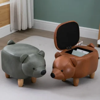 Taburete creativo para cambiar zapatos, sofá de animales, taburete de almacenamiento de azadas, entrada de casa, muebles de puerta, taburete bajo de oso