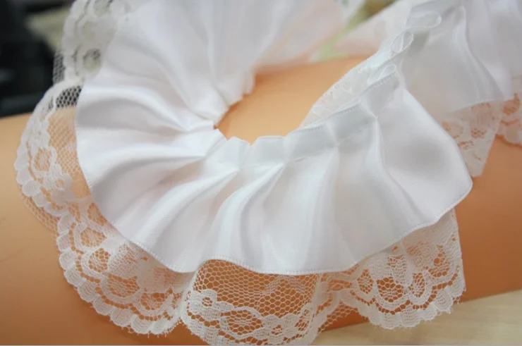 30 metros de malla plisada adorno de encaje DIY ropa costura tela volantes blancos cintas de encaje suministros para manualidades hechas a mano cinta de encaje