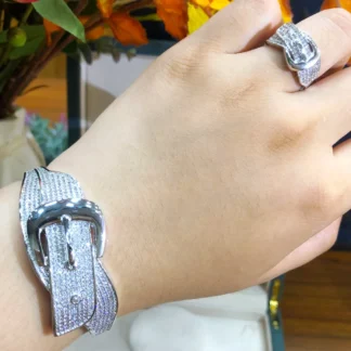 GODKI-conjunto de joyas de lujo para mujer, pendientes de brazalete grande dorado, anillo de boda, Retro, Noble, Vintage, nuevo