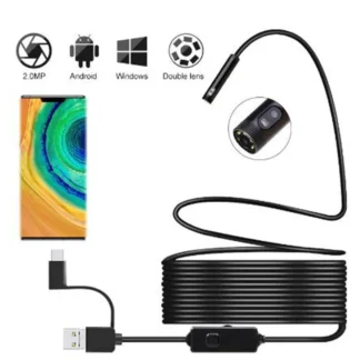 8mm lente Dual 720p 3 en 1 usb para android otg endoscopio inspección boroscopio doble cámara otoscopio cámara CCTV