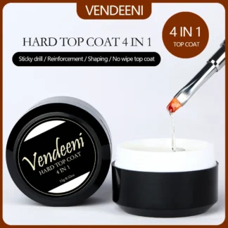 Vendeeni-esmalte de uñas 4 en 1, barniz para manicura, superfuerte, sin necesidad de limpiar, capa superior, Gel para refuerzo de diamantes de imitación, diseño de onda