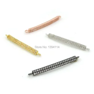 Conector de arco de barra CZ transparente Micro Pave de 31x2,5x1,5mm apto para mujeres como accesorios de pulseras DIY