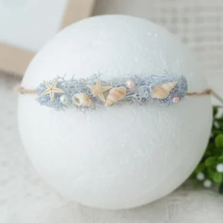 Diadema para bebé y niña, diadema creativa con forma de concha de flores, accesorio de fotografía para recién nacido