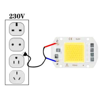 Bombilla LED COB de 50w, led de alta potencia, 220v, 10W, 20W, 30W, 5W, lámpara de bombillas, matriz LED de 220V para reflector para exteriores