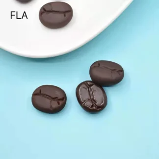 Juego de 15 unidades de cabujones de resina de imitación de granos de café planos para manualidades, accesorios de decoración para teléfono