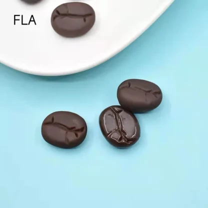 Juego de 15 unidades de cabujones de resina de imitación de granos de café planos para manualidades, accesorios de decoración para teléfono