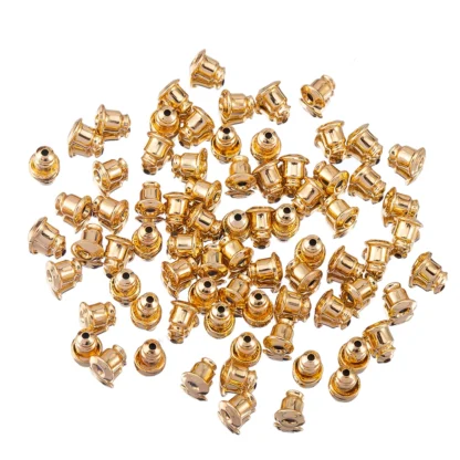 20 piezas tapones para los oídos de cobre de 5 × 5,5mm, Color dorado KC, tapón de repuesto para pendientes, tapón de bloqueo de seguridad, accesorios DIY para pendientes