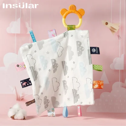 INSULAR-muñeco cómodo para dormir para niños, pañuelo calmante cómodo para bebés, toalla tranquilizadora, artefacto para dormir, juguete para morder de 0 a 1 año
