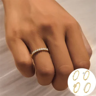 Anillo geométrico de circón de plata de ley 100% 925 para mujer y niña, joyería Simple con diseño de gota de agua, regalo de fiesta, envío directo