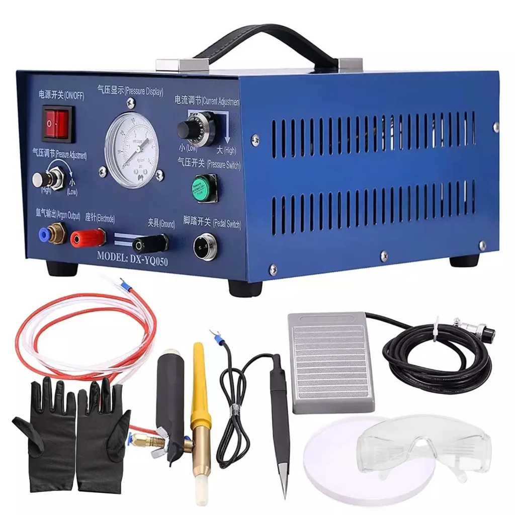 Soldador brillante de argón DX-YQ050, herramienta de soldadura de joyería de 400W para orfebreros, reparación ajustable de oro y plata DIY de 0-50A