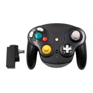 Controlador de mando inalámbrico negro para consola de juegos NGC con adaptador de 2,4G, Joystick para consola de videojuegos GameCube, 1 Uds.
