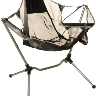 Nemo Stargaze Silla de camping de lujo reclinable de aluminio para playa, con reposabrazos, reposapiés, lumbar ajustable, grafito/humo