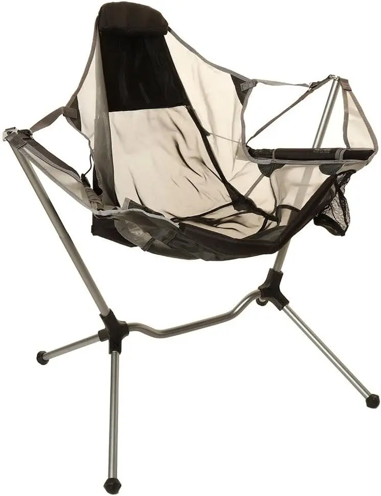 Nemo Stargaze Silla de camping de lujo reclinable de aluminio para playa, con reposabrazos, reposapiés, lumbar ajustable, grafito/humo