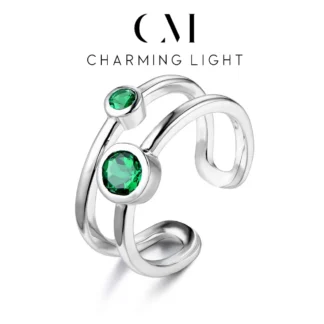 Anillos abiertos con piedras preciosas de laboratorio creadas en Esmeralda encantadora, plata S925 para mujeres y hombres, joyería fina de boda hecha a mano, regalo, gran oferta