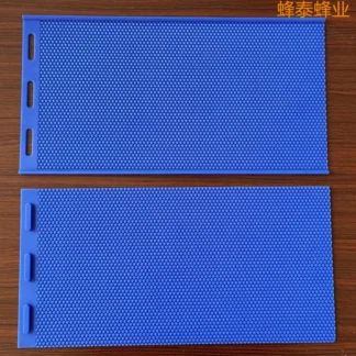 Máquina Base de nido de silicona azul oscuro, Base de nido de goma Manual, hoja de prensado, hoja Base de nido de cera de abejas, herramienta de apicultura de 2 piezas