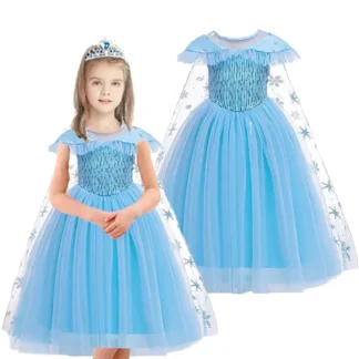 Vestido de Elsa de verano para niñas, disfraz de Anna, ropa de princesa, vestidos para niños, Cosplay, Reina de la nieve, fiesta de cumpleaños, Vestidor Menina