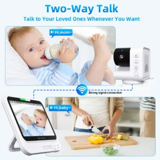 Monitor de bebé a Color de vídeo inalámbrico de 7,0 pulgadas con cámara Baby Nanny cámara de seguridad con Zoom 4x monitoreo de temperatura de visión nocturna IR