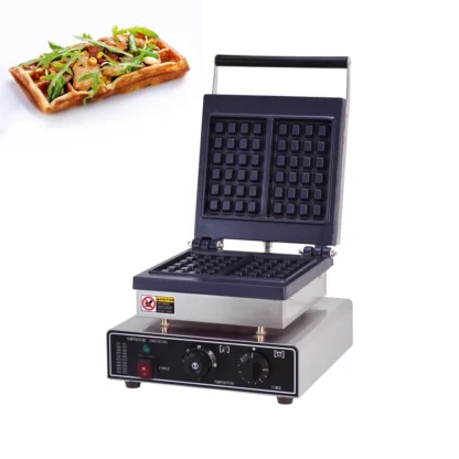 Máquina para hacer gofres de dos piezas grandes, equipo comercial para hacer waffles sin palo, 110V/220V