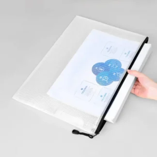 Bolsa de almacenamiento de archivos reutilizable, bolsa de malla de plástico transparente, resistente al agua, 12 piezas