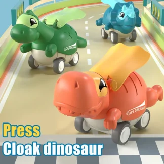 Mini coche de carreras deslizante con diseño de dinosaurio, juguete de tiranosaurio para niños pequeños, coche inercial de dinosaurio, 1 unidad