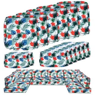 Reemplazo de fundas de cojín para Patio exterior de 14 piezas, juego de conversación de muebles de Patio de mimbre de 6 plazas de 7 piezas, para exteriores
