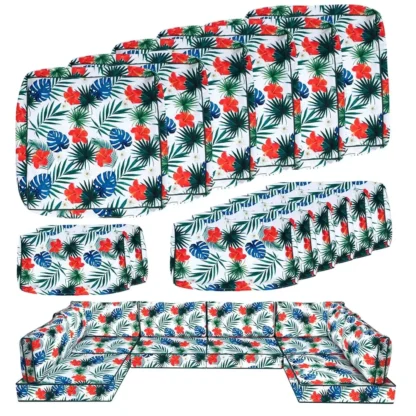Reemplazo de fundas de cojín para Patio exterior de 14 piezas, juego de conversación de muebles de Patio de mimbre de 6 plazas de 7 piezas, para exteriores