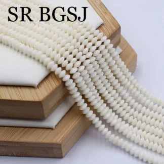 2x4mm pequeño Rondelle mar blanco bambú Coral boda nigeriana pareja Original traje nupcial africano joyería de fiesta cuentas de semillas